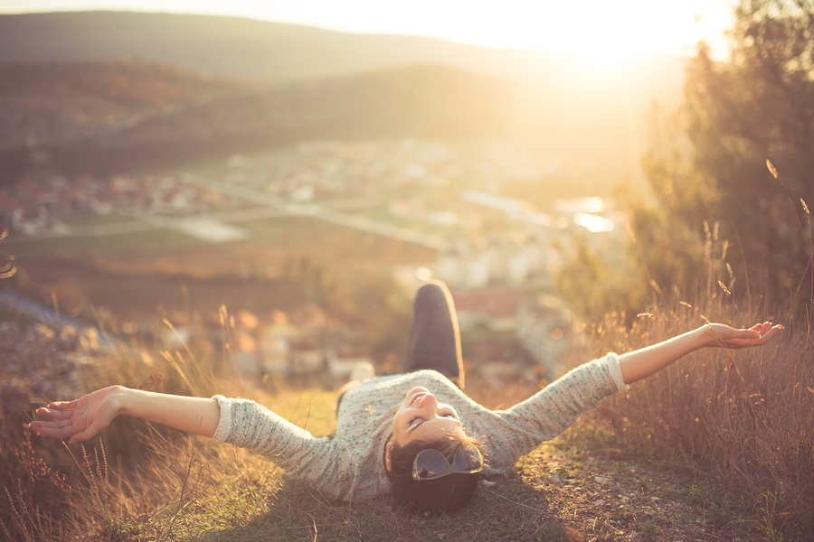 woman on hill