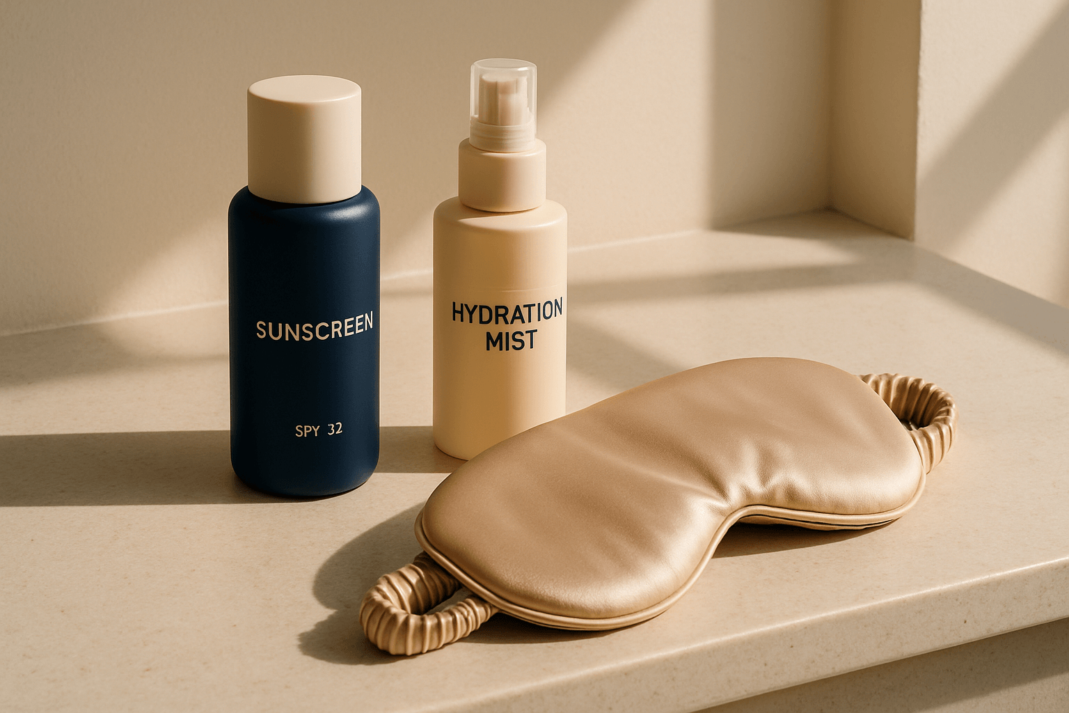 sunscreen, hydration mist, and sleep mask — maintain your results after medspa treatments.
