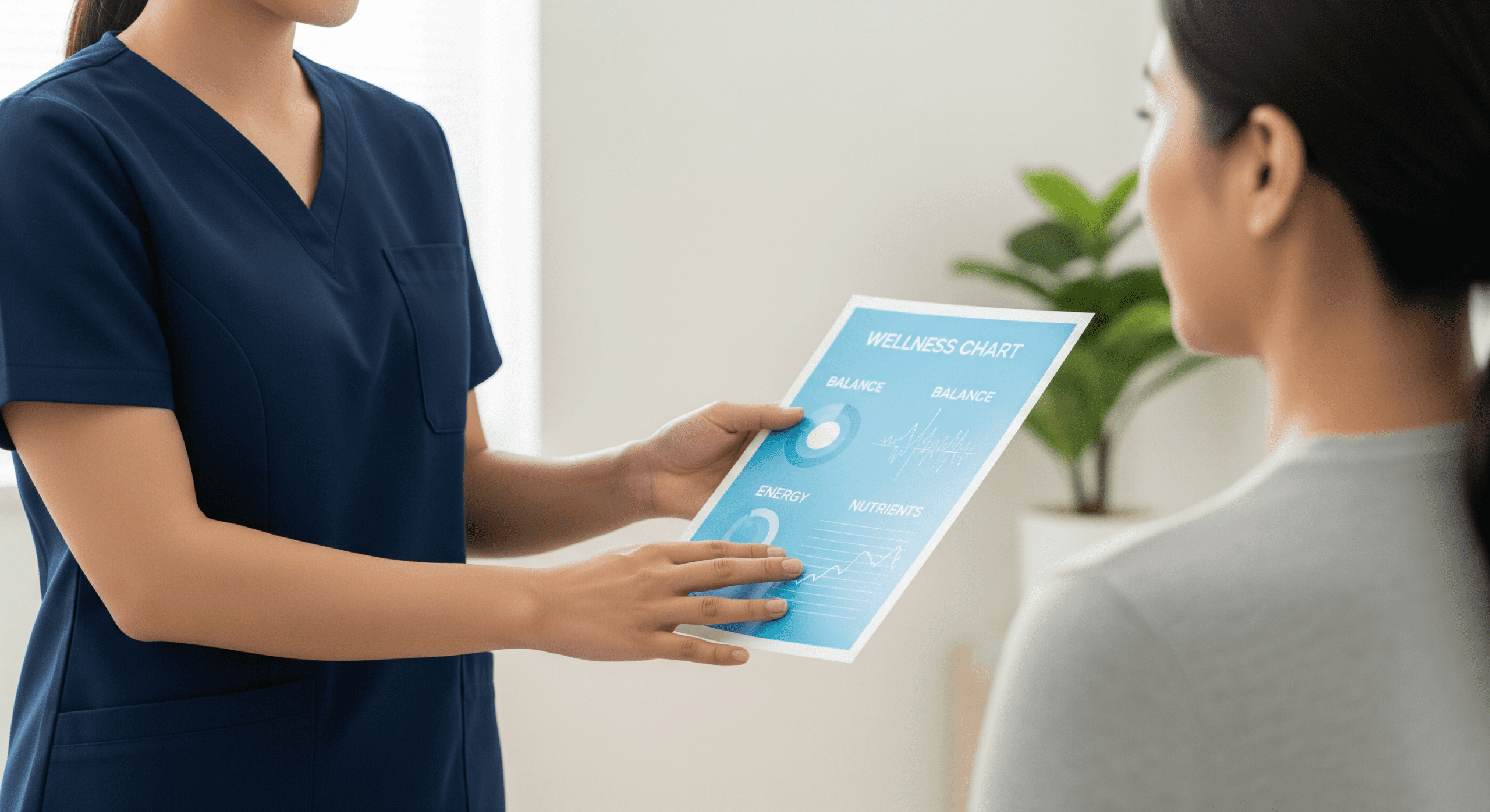 2026 01 mirabilemdcom img wellness chart consultation v1 mirabile md - provider reviewing a wellness chart with a patient during consultation