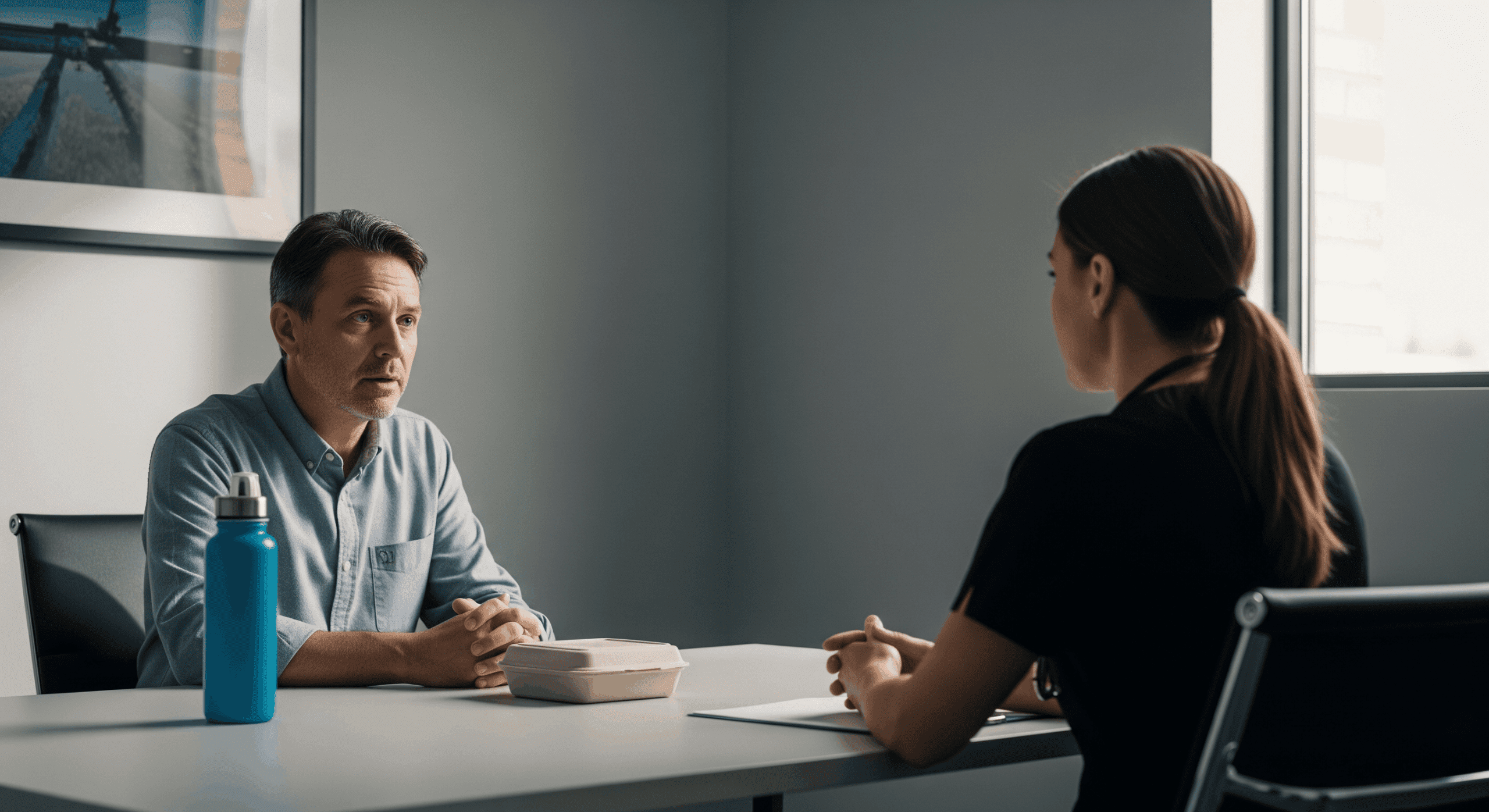 2026 03 mirabilemdcom img internal medicine consultation v1 mirabile md - male patient discussing health concerns with a physician during an internal medicine office visit.