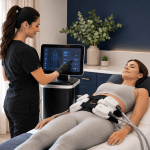2026 06 mirabilemdcom img body sculpting session v1 mirabile md - patient receiving body sculpting treatment with advanced contouring technology and monitoring screen.