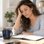 2026_10_mirabilemd.com_img_fatigue_low_energy_v1 mirabile md - tired woman sitting at a desk with her head resting on her hand